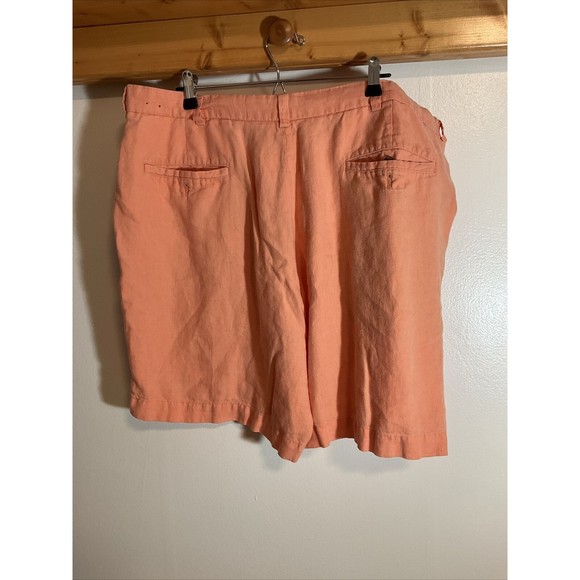 Brooks Brothers 346 Linen Shorts Men’s 42W Orange Flat Front Basic Classic - Picture 6 of 10